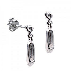 Earrings ‘Diamond On Point’ sterling silver